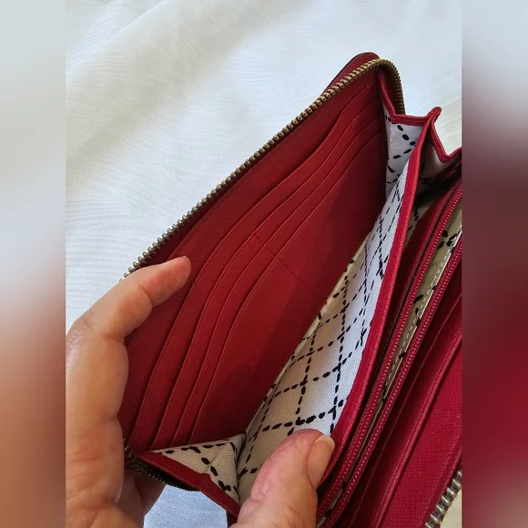 Kate Spade Newbury Lane Red Zip Around Wallet - Picture 12 of 15